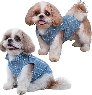 Wag &amp; Wilder Dog Kurta – Small, Medium &amp; Large Dogs (Shih Tzu to Golden Retriever) – Cotton Ethnic Outfit with Mirror Wor...