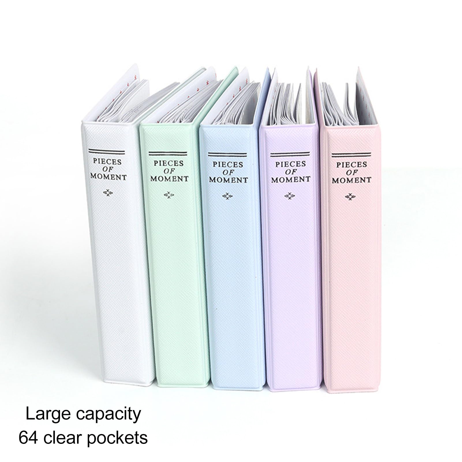Album Fotograficzny, 64 Kieszenie PU Leather Card Binder Album Fotograficzny, Przenośny 3 w Albumie Fotograficznym Kompatybilny z Mini 12 11 9, DIY Okładka Włóż kieszeń (Biały)