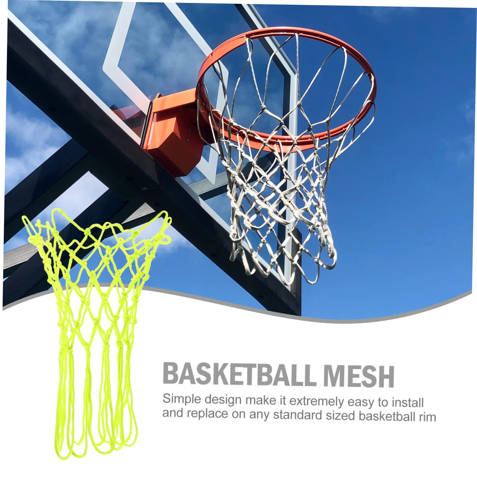 Yardwe Basketball Net Professional Heavy-Duty Design Weather-Resistant for Use Standard for Schools and Training Institutions
