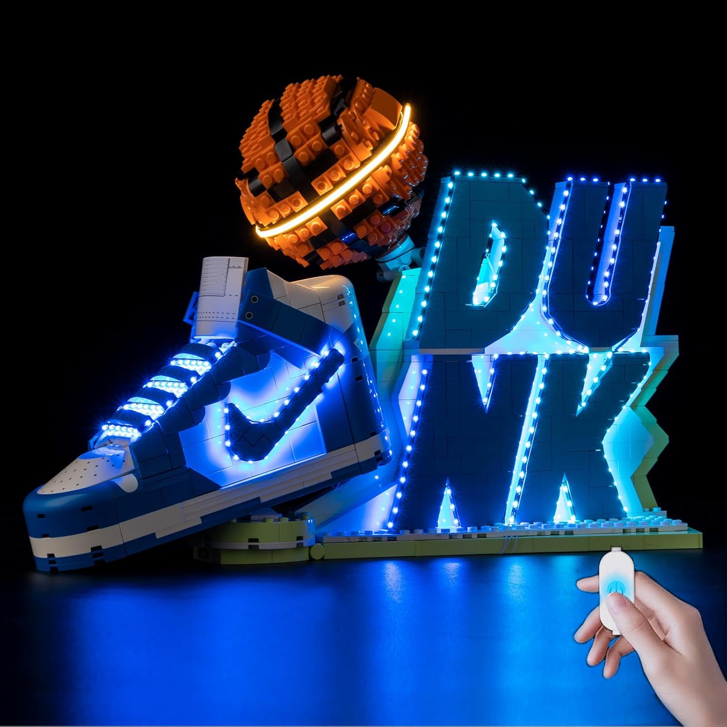 BrickSoul Light Up Kit for Lego Nike Dunk 43008 Building Set, Upgrade Wired Dimmable Lighting Accessories for Lego Fans Gift, Not Included 43008 Model