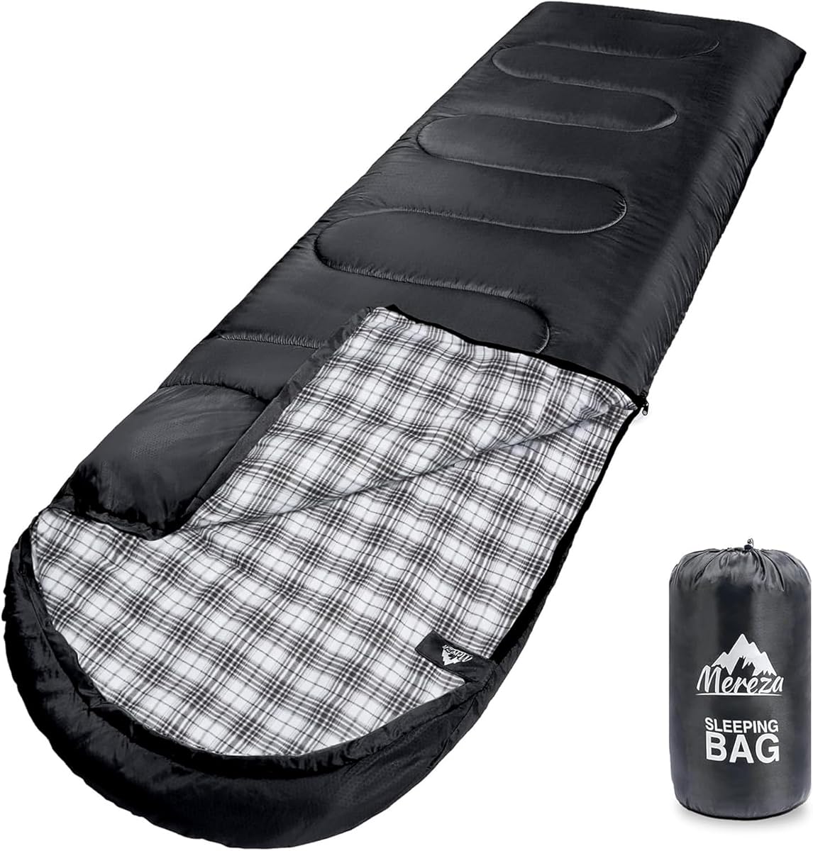 MEREZA Flannel Sleeping Bag for Adults XL