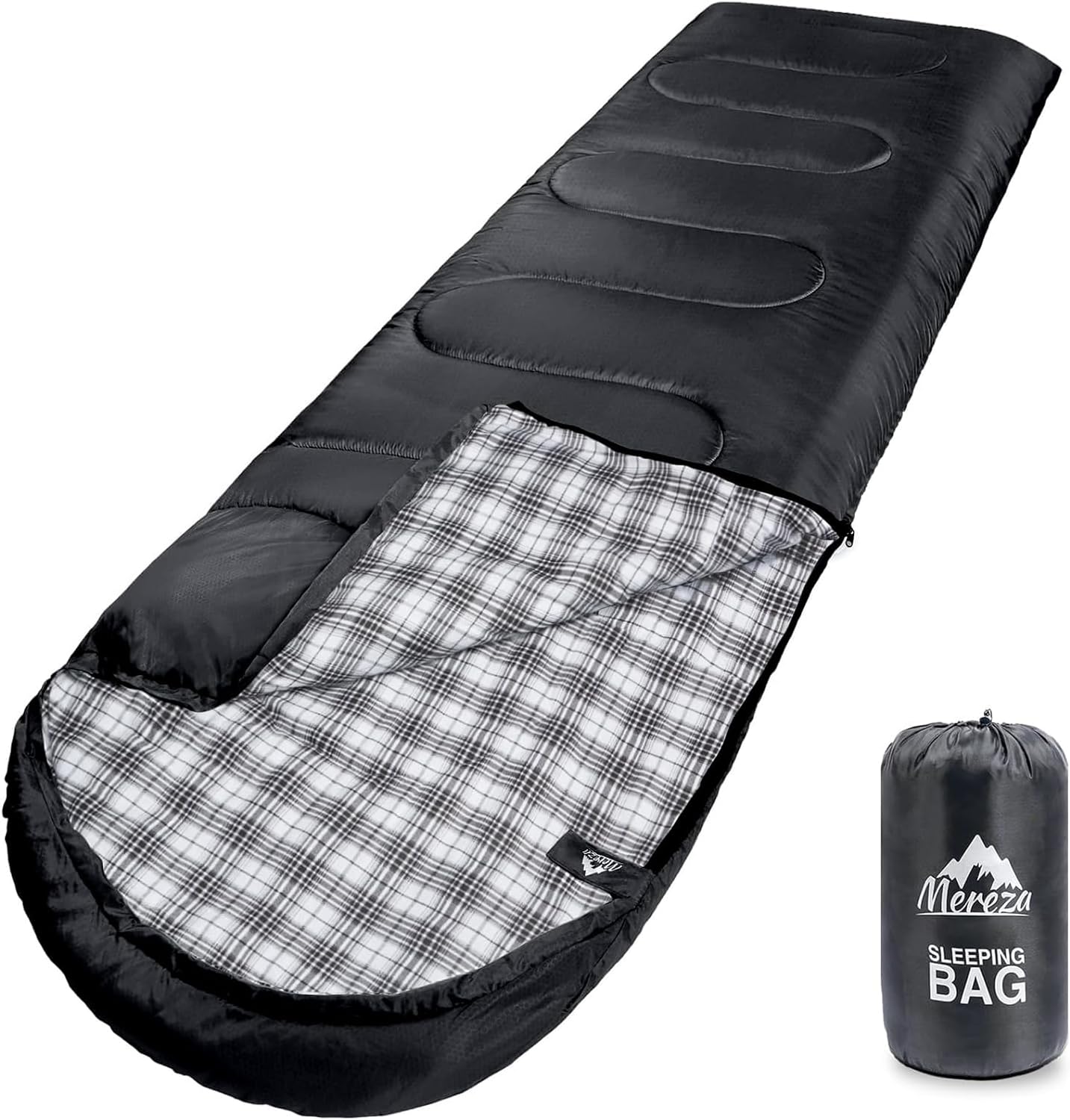 Flannel Sleeping Bag for Adults XL, Large Wide Sleeping Bags for Camping Mens Warm Cotton Sleeping Bag 4 Season Warm & Cool Weather