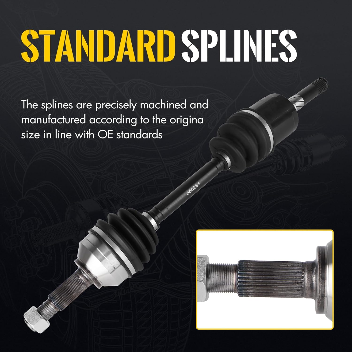 KUSATEC CV Axle Shaft Assembly Compatible with Nissan Rogue 2008 2009 2010 2011 2012 2013/Select 2014 2015, Front Left side, Replace# 66-6285