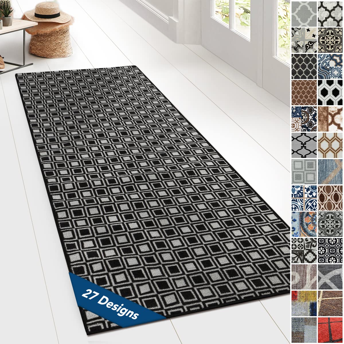 Design Carpet Runner Rug Floor Mat, Non Slip Runner Mat for Kitchen Hallway Living Room Bedroom Vintage Ornament Classic Modern Design (80 x 700 cm, Naas) — image 1