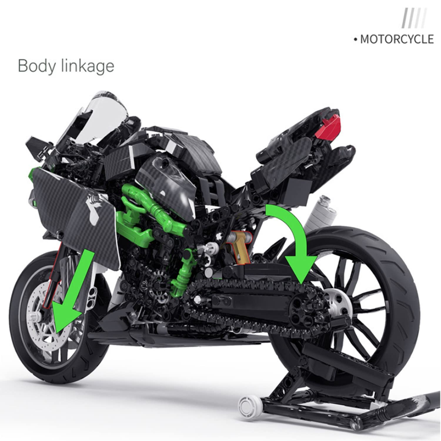 Amazon.co.jp: テクニックバイク建築セット、カワサキH2R