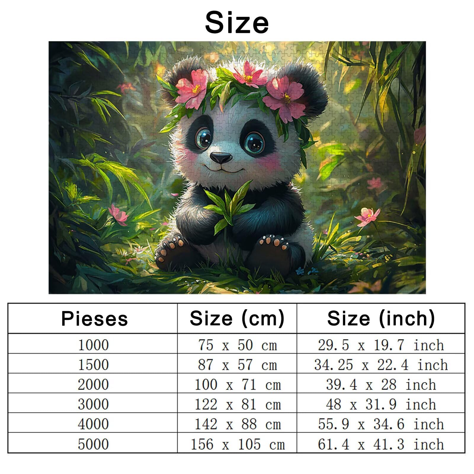 Puzzle 3000 Piezas, Puzzle Panda con Caja para Adultos, Animales Rompecabezas Madera, Rompecabezas Desafiante para Toda la Familia, Puzzles para Decoracion Hogar, Regalo Mujer, Regalo Hombres, -3679