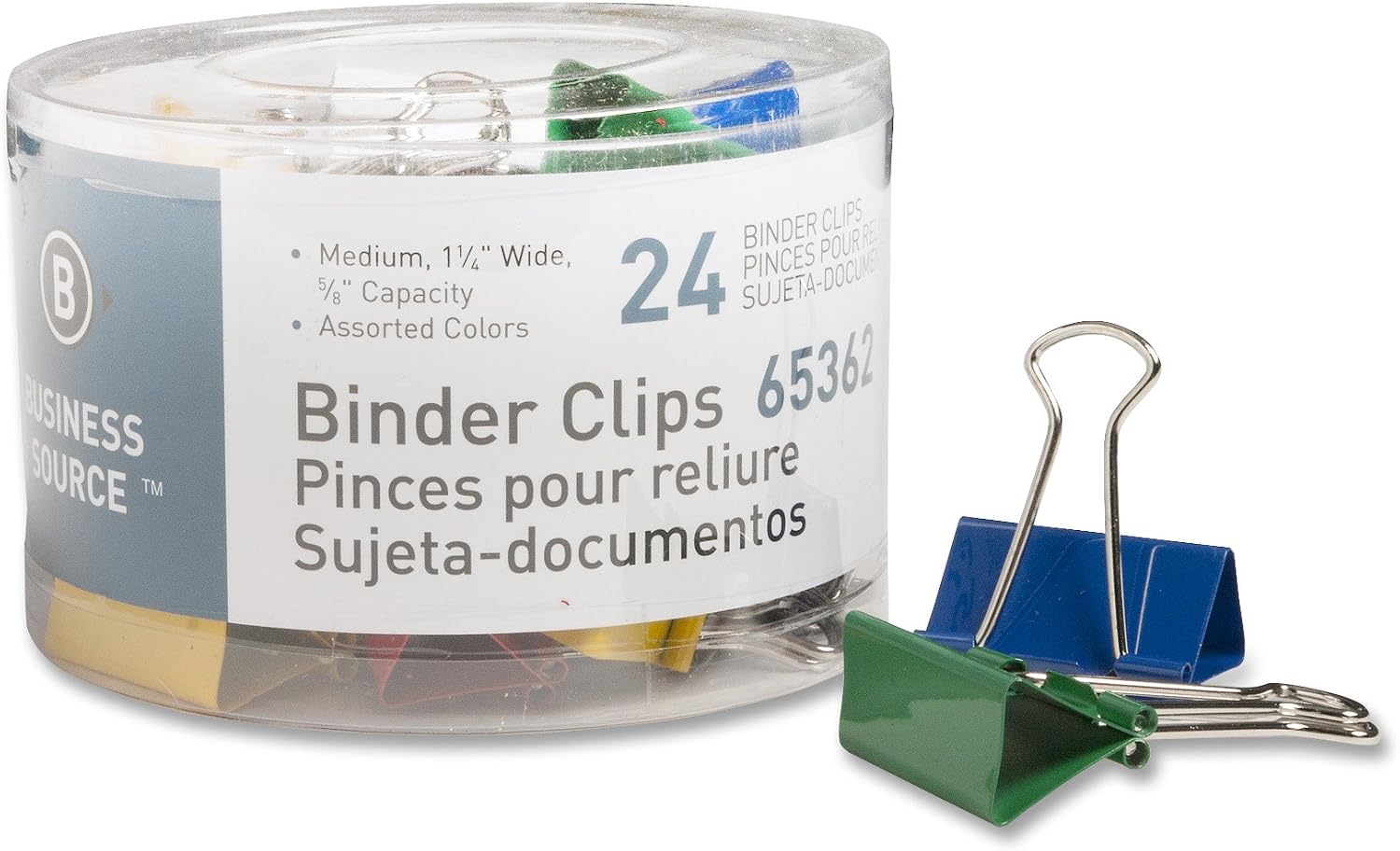 Business Source General Supplies Binder Clip, Medium 1-1/4"W (65362)