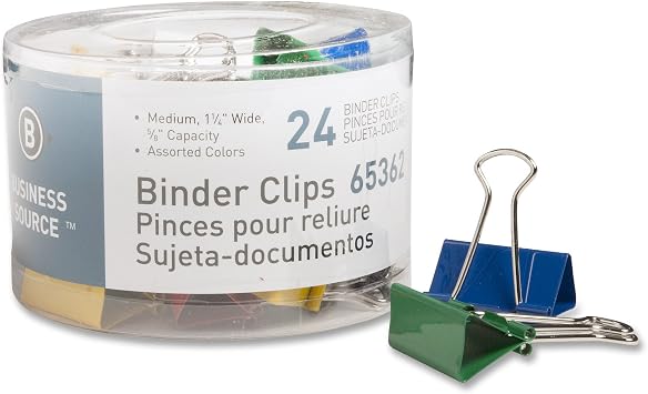 Business Source General Supplies Binder Clip, Medium 1-1/4"W 65362
