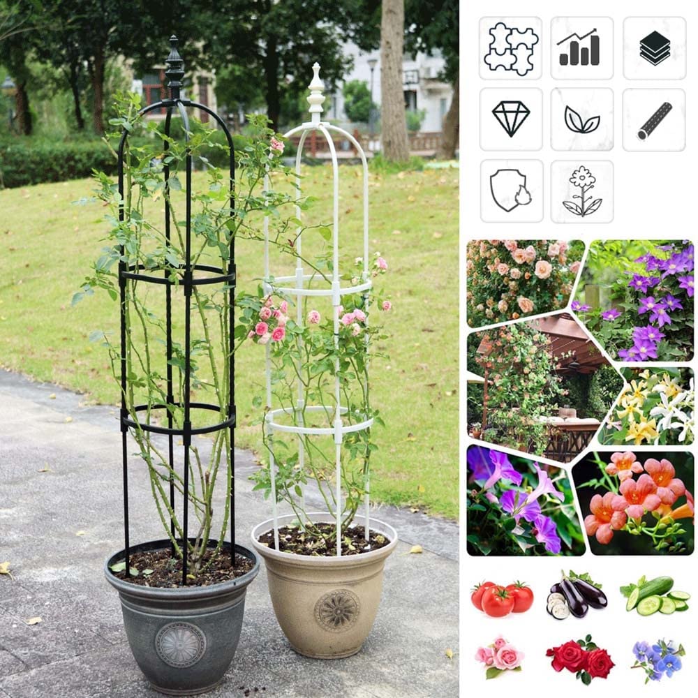 H Potter Rankgitter Aus Metall – Dekorativer Sichtschutz Für Garten, Terrasse & Balkon, Freistehend Mit Erdspießen