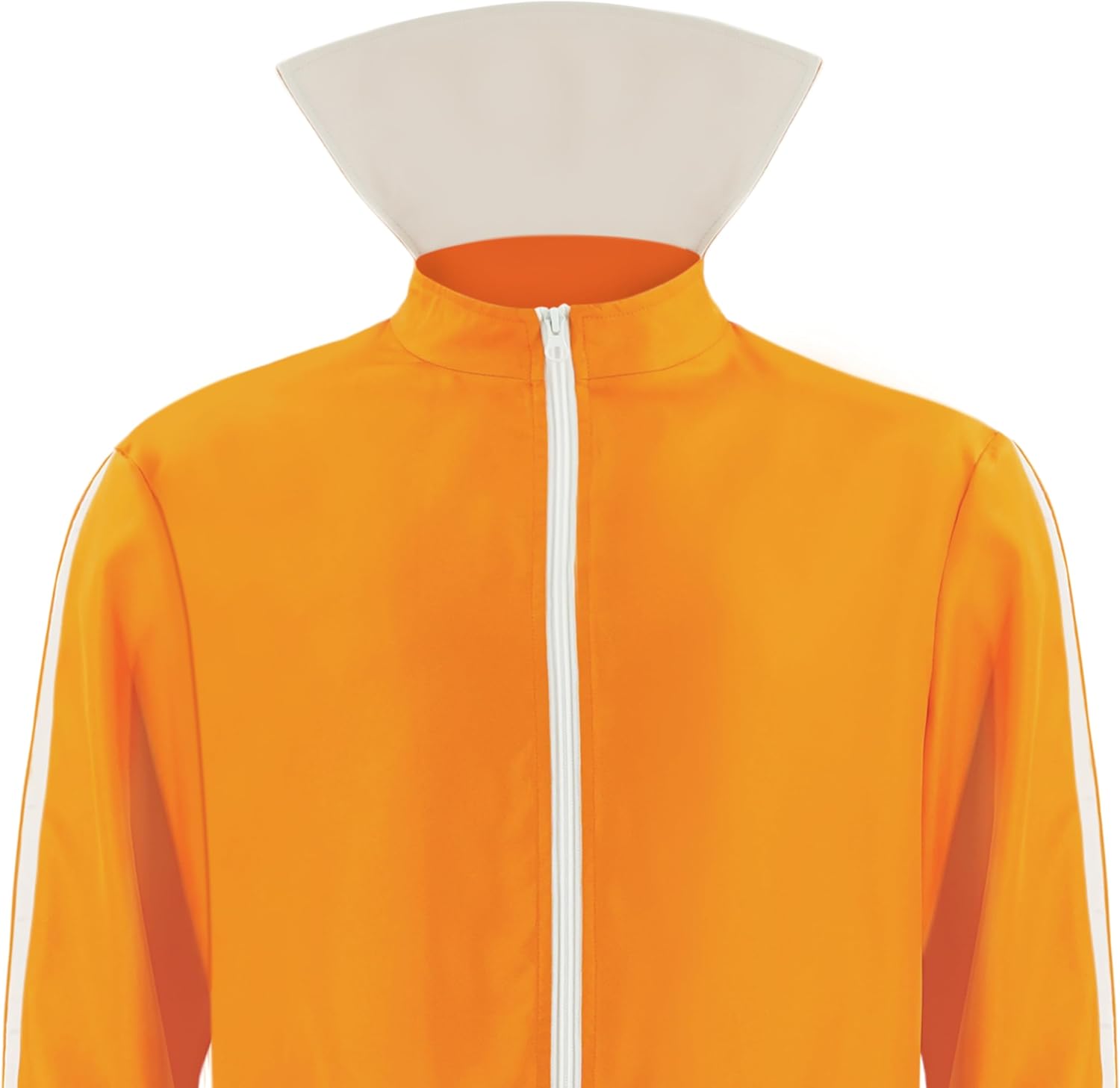 Mens Vector Costume, 2 Pieces Orange Tracksuit Black Mushroom Wig Lensless Glasses Halloween Themed Party Outfit - Image 5