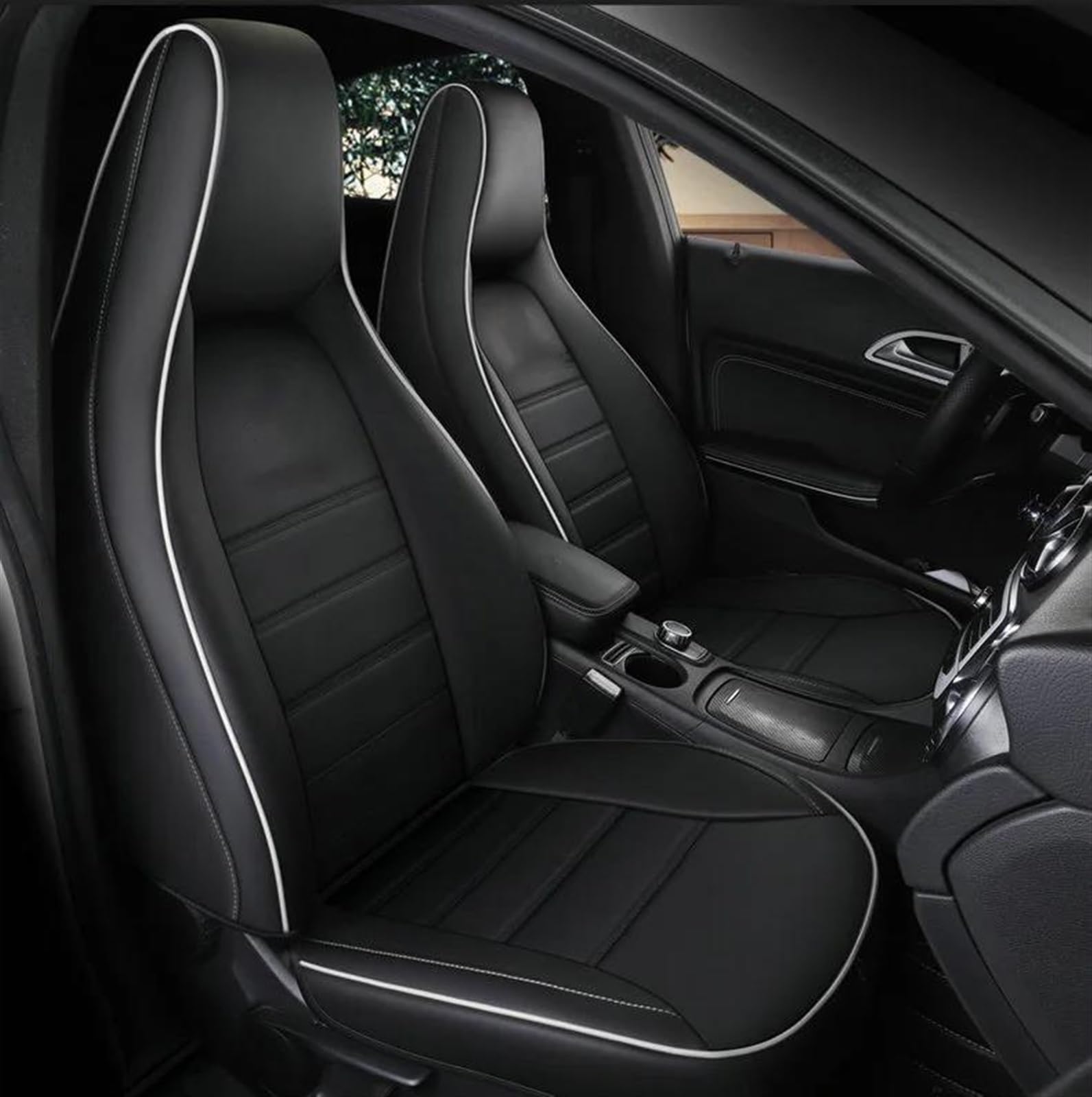 Cojines Coche Asientos Funda Personalizada Asiento Solo 2 Fundas Delanteras Para Mercedes Para Benz Gla200 Gla260 Cla200 Cla 220 Cla260 A 180 A200 Accesorios Coche Protector Asiento Coches(B WHITE)