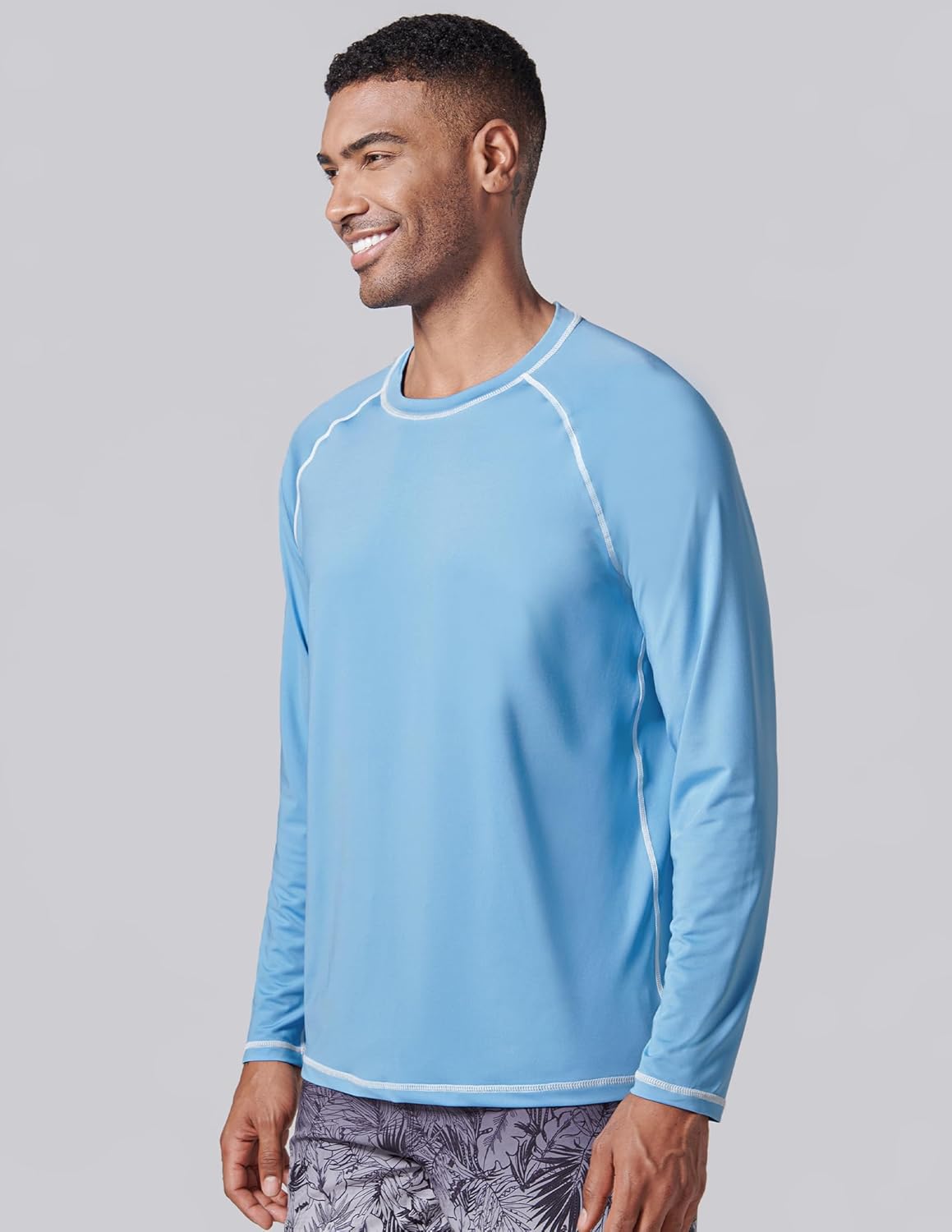 2 Pack Men's Sun Protection Long Sleeve Swim Shirts UPF 50+ Loose Fit Rash Guards Fishing Quick Dry Clothing - Image 2