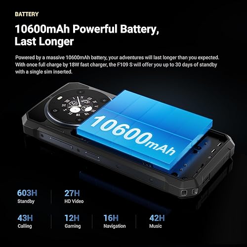 Miniatura 3 de FOSSIBOT F109S Teléfono para juegos resistente desbloqueado 6.74 "HD+1.32" pantalla dual 10600mAh batería 24GB+256GB2TB Android 15 Smartphone 50MP