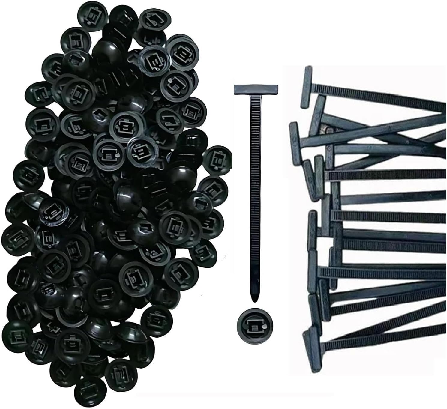 Cables Tie Buckle Zip Ties With Pin & Button Design,Nylon Universal Cable Tie Buckle,Uv Resistant Zipties For Car Daily Auto Fixing(200pcs)