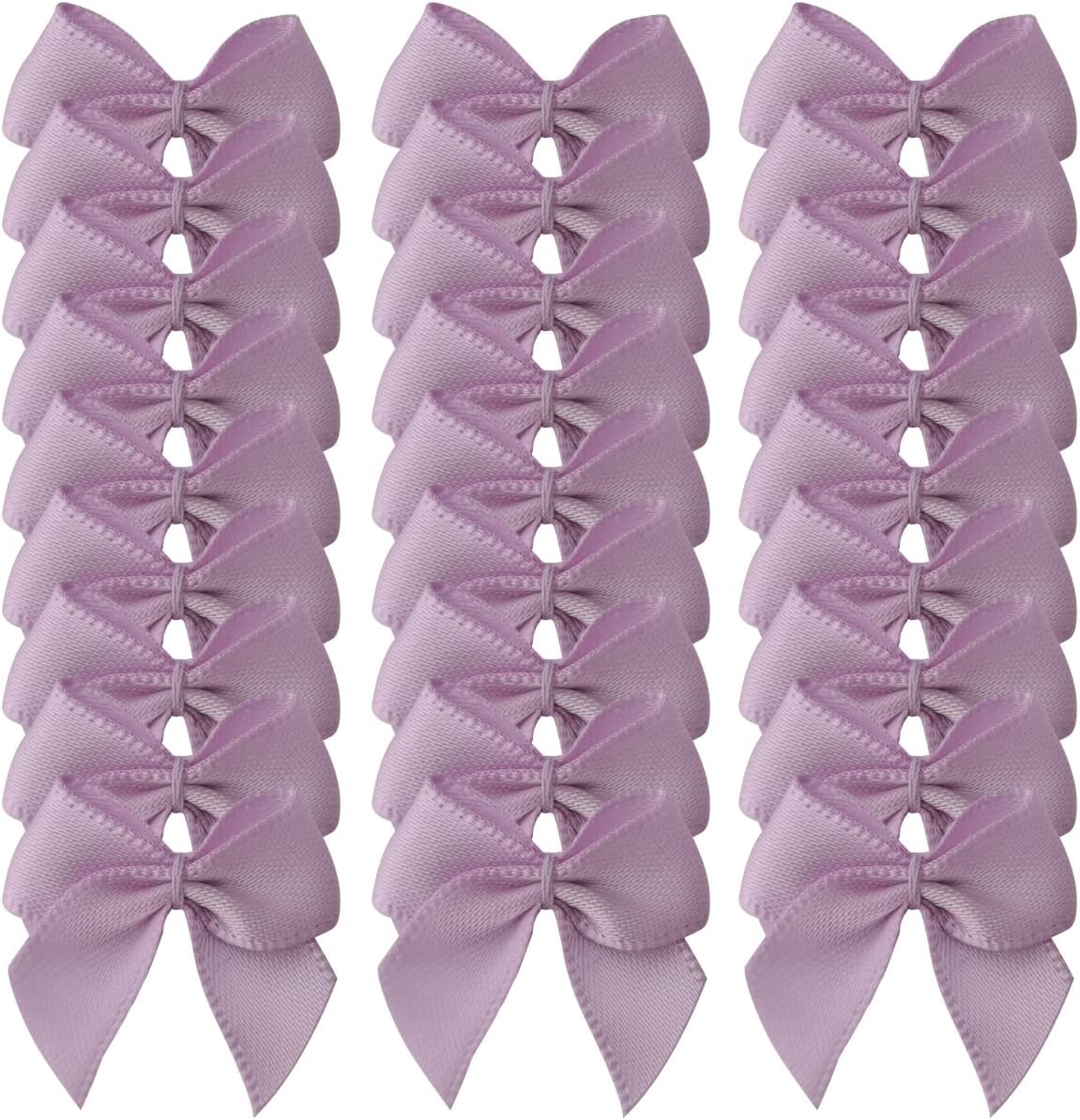 50pcs 1.2-Inch Lavender Mini Bows for Crafts Mini Satin Ribbon Bows in Light Purple for Sewing Gift Applique Craft for Holiday Decoration(Lt.Orchid) image 2