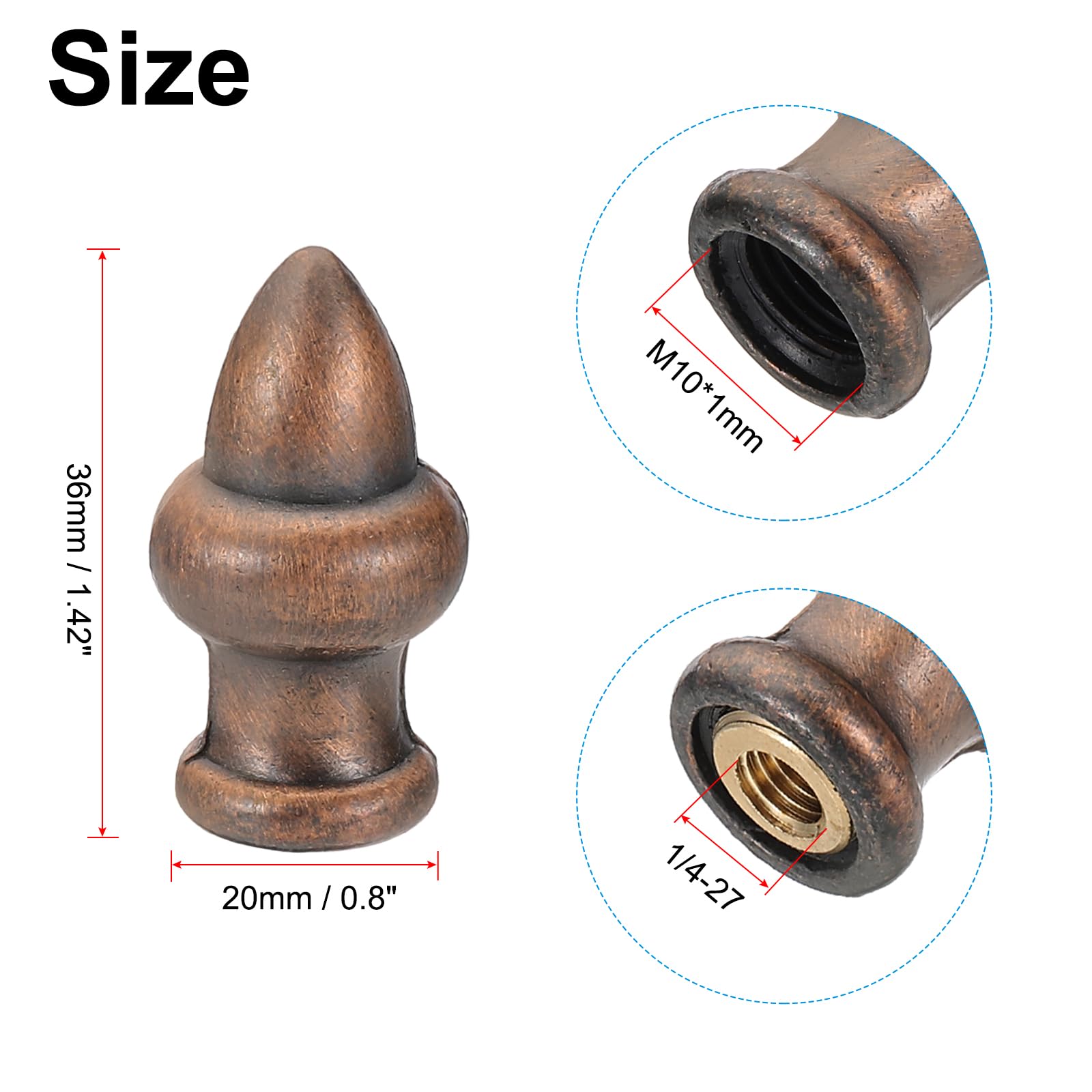 PATIKIL 36 x 20mm Lamp Finials Caps Knob - Image 2