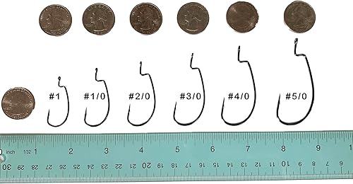 Miniatura 3 de Angler's Grotto EWG - Gancho de gusano de vástago compensado, 1525 unidades por paquete, anzuelos de pesca de agua salada de agua dulce, acero de