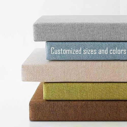 Almohadilla para banco de patio, cojines de banco de jardín, cómoda almohadilla de asiento, tela de lino + núcleo de esponja de alta densidad, color