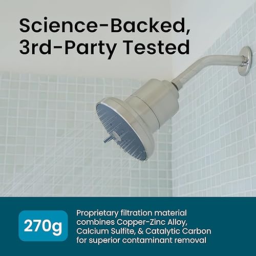 Miniatura 6 de AquaTru Shower - Filtro de ducha de alta presión que elimina las impurezas del agua dura para apoyar la piel saludable, cuero cabelludo, cabello,