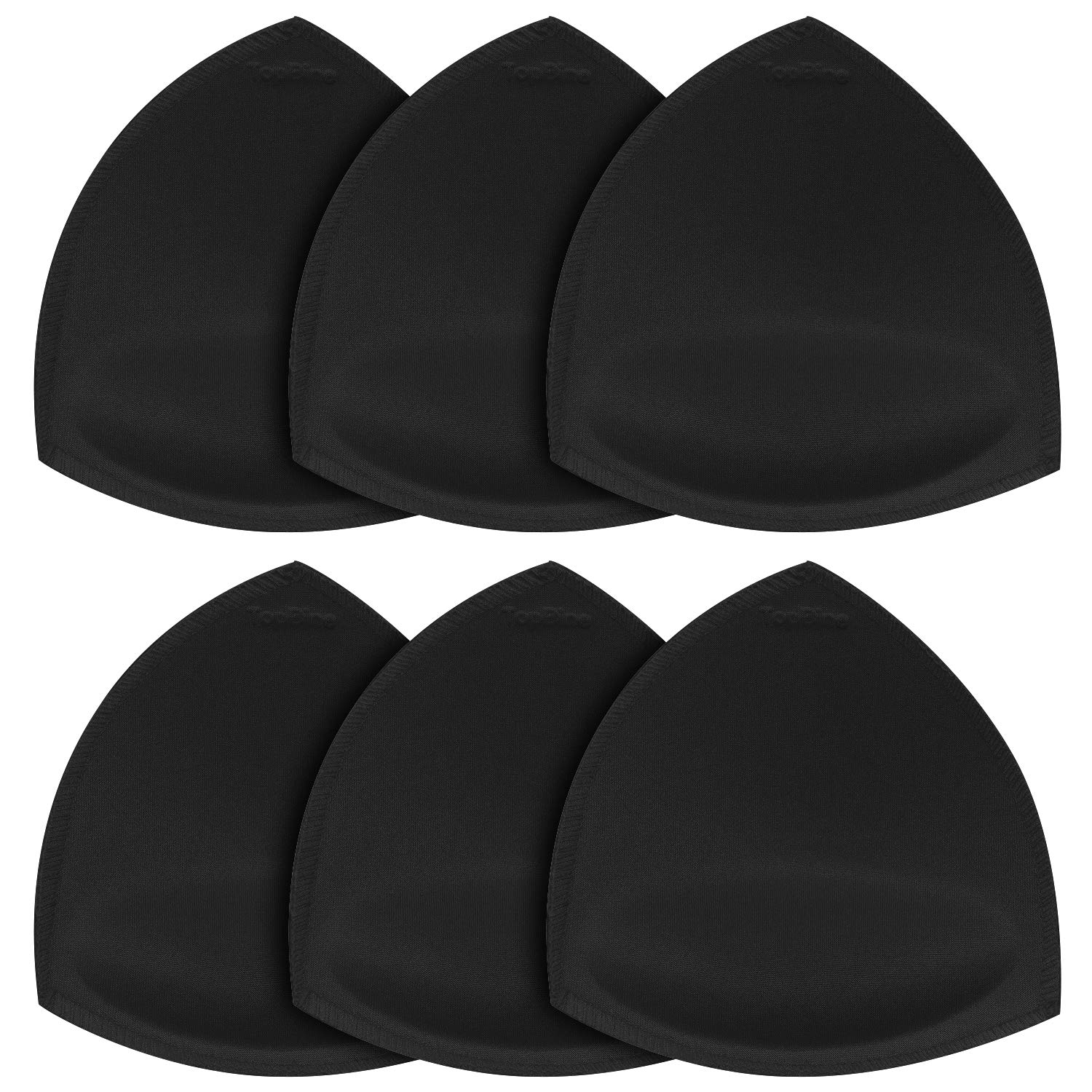 TopBine Bra Pads Inserts Women's Sports Cups Removable Bra Replacement Insert for Bikini Swimsuit, A/B Black, C/D