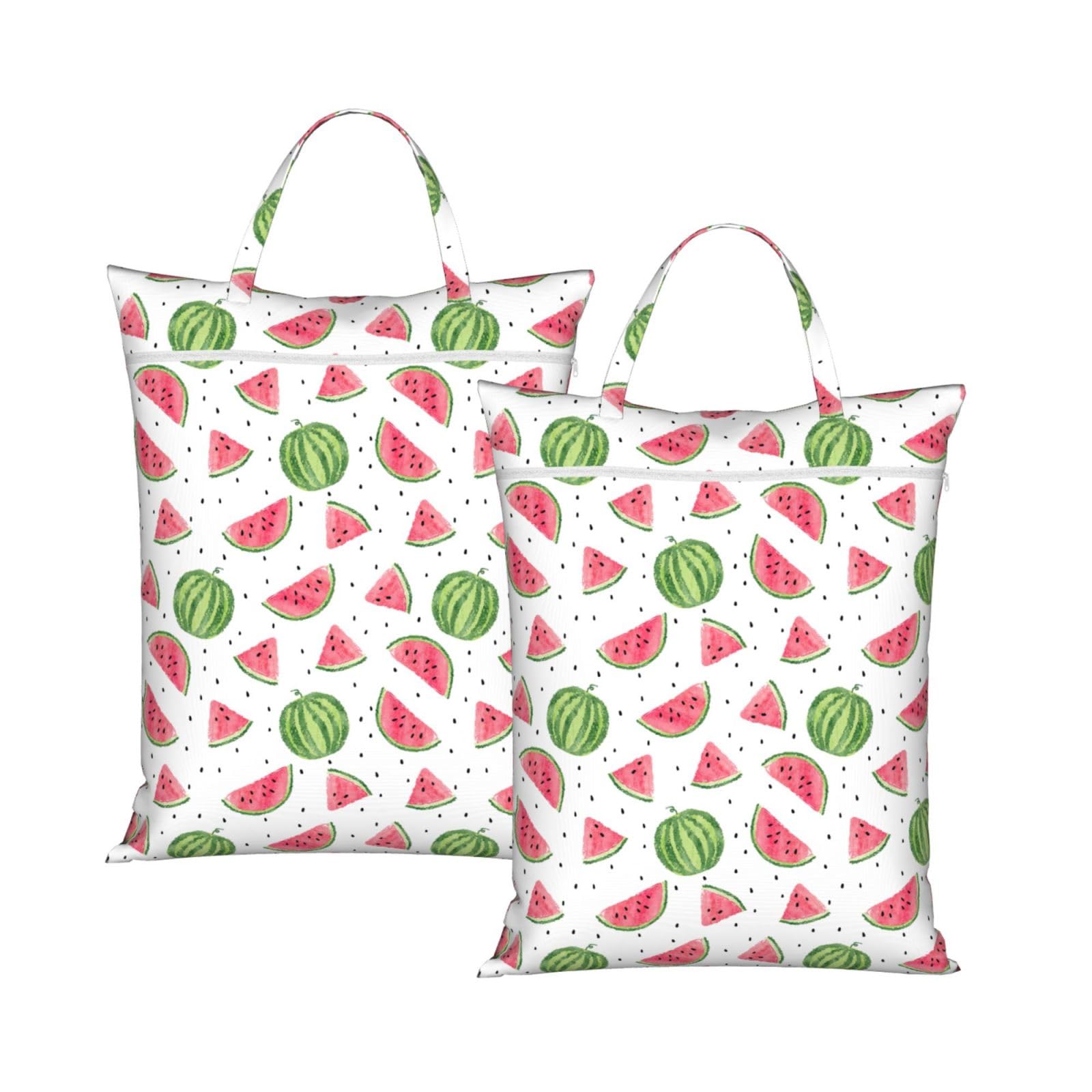 Watermelon Fresh Fruit Print Travel Laundry Bag Foldable Lightweight Camping Beach Dorm Weekend Getaways