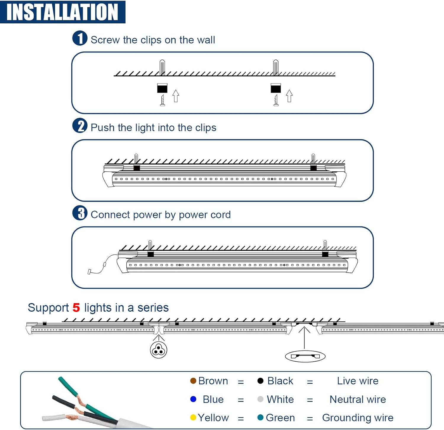 4Pack LED Shop Light 2FT,V Shape Integrated T8 LED Tube Light,3000LM,20W,5000K Super Bright White,High Output Linkable Shop Lights
