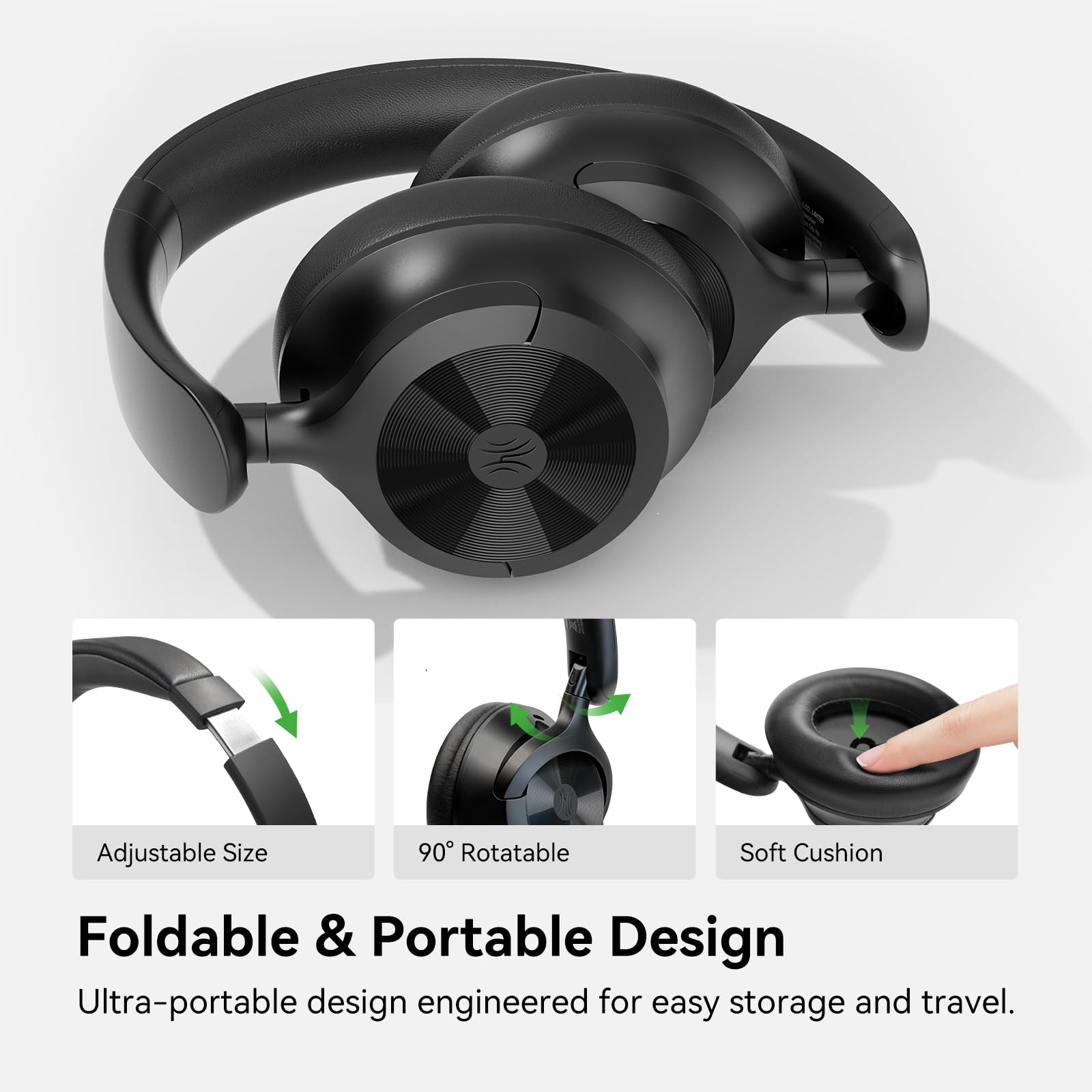 OneOdio Focus A1Pro Hybrid Active Noise Cancelling with Wireless On-Ear Headphones, 200G Ultra-Light, 70-Hour Battery with Speed Charge, Bluetooth 6.0, Clear Calls, Lightweight Portable