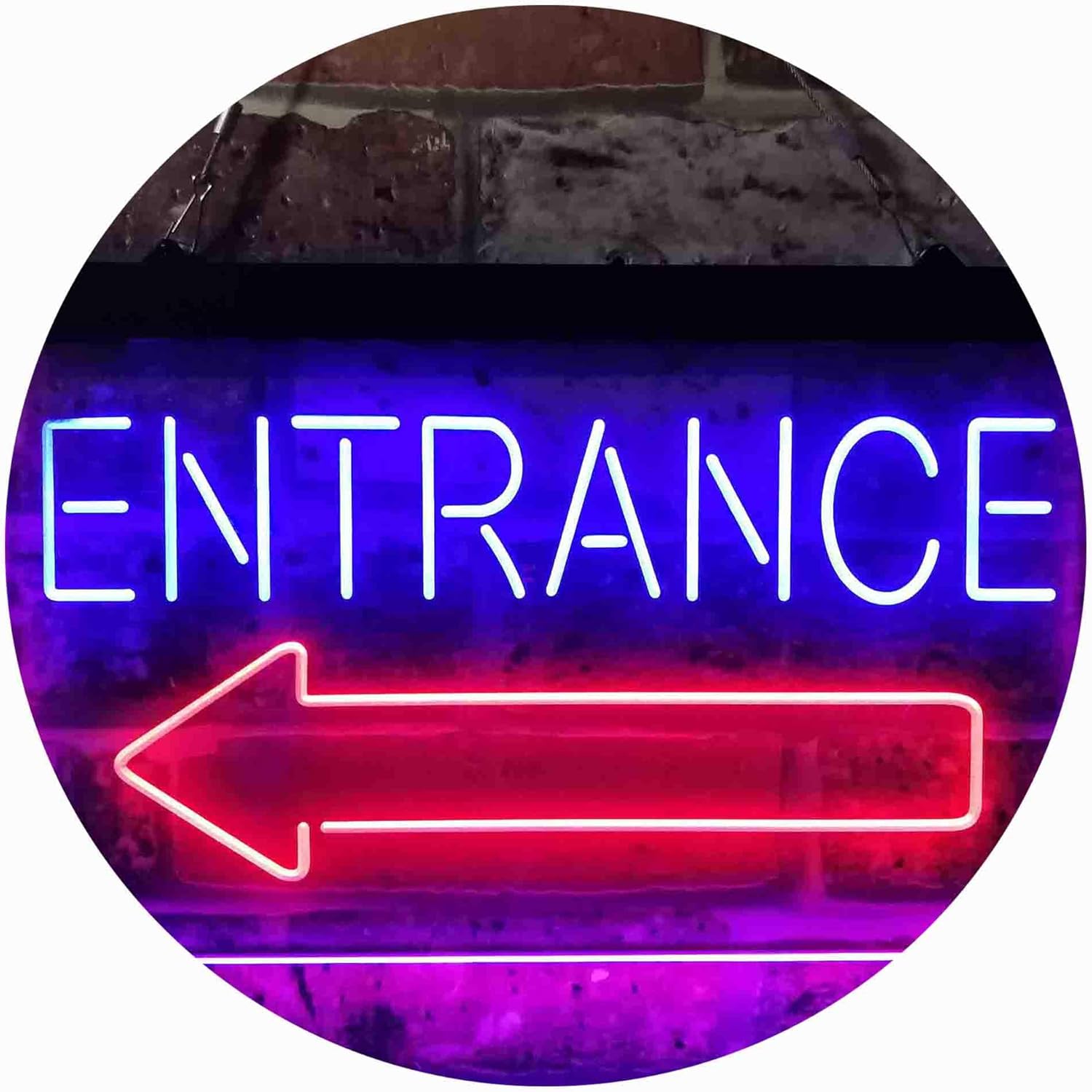 ADVPRO Entrance Arrow Left Dual Color LED Neon Sign Blue & Red 16 x 12 Inches st6s43-i3896-br