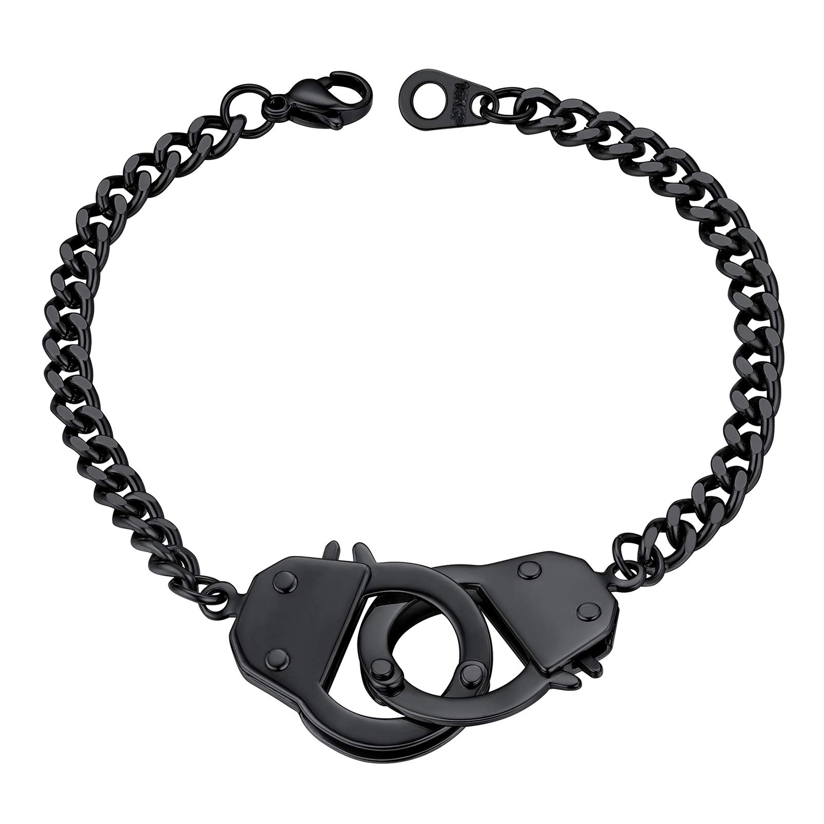 PROSTEELTrendy Handcuffs Design/Customize Words Ankle Bracelet For Women, 316L Stainless Steel Anklets Silver/Gold/Black Tone, Hypoallergenic, Come with BoxRecycled Claim Standard Blended