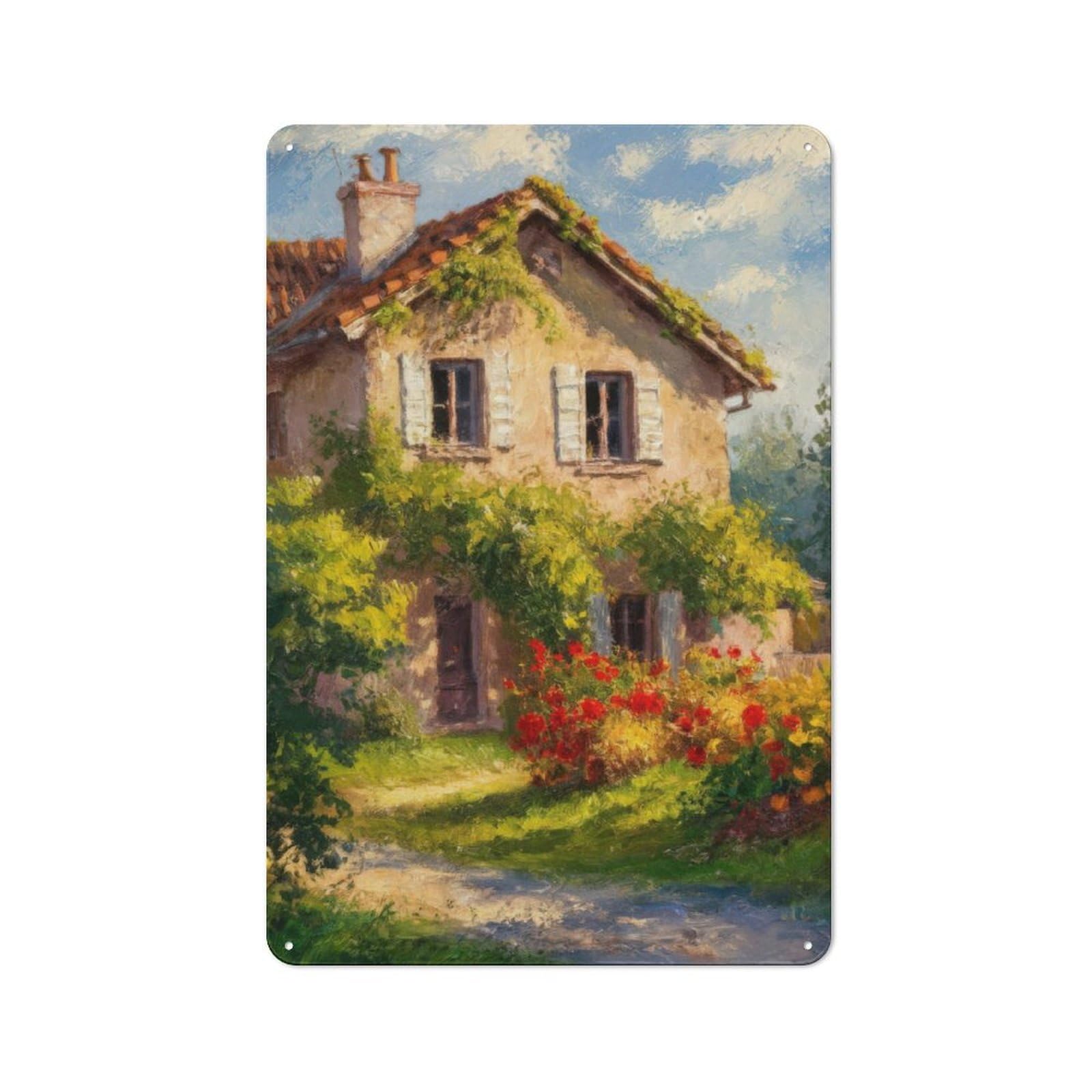 Junmoney Rustic Cottage Classic Metal Wall Decor 30X20cm, Metal Wall Plaque For Office, Study, Studio Or Hallway