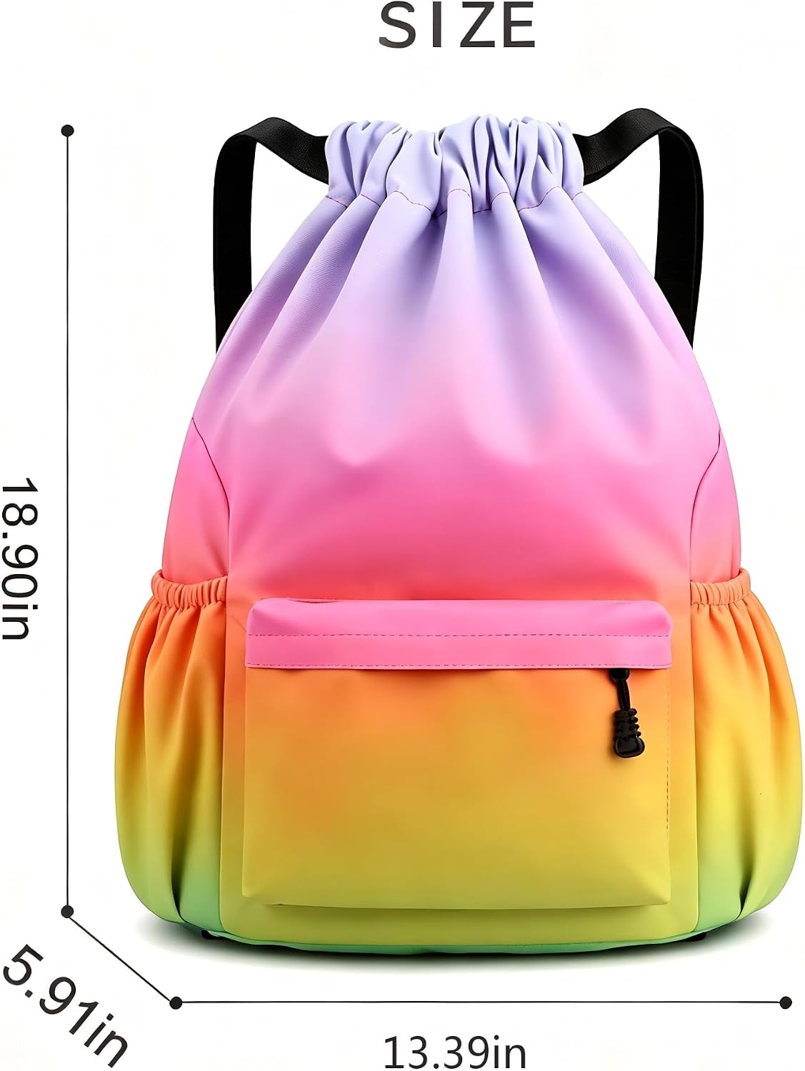 LIKOO Drawstring Backpack, Lightweight Sports Gym Travel Bag for Men Women