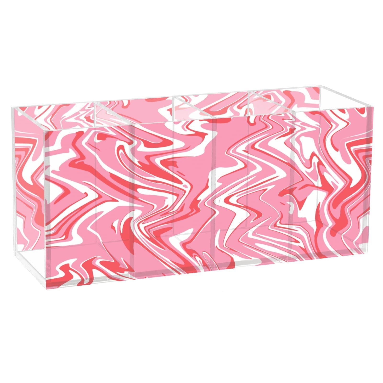 Porte-crayons rectangulaire rouge et blanc anti-désordre