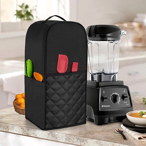 Miniatura 7 de Luxja Cubierta de licuadora compatible con Vitamix 64 oz. Licuadora de bajo perfil, negra (acolchada)