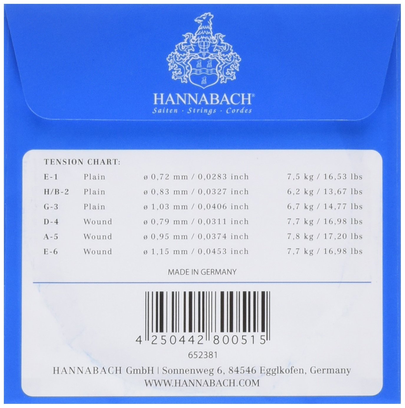 Hannabach 652387 - Cuerdas para guitarra clásica, 800 HT