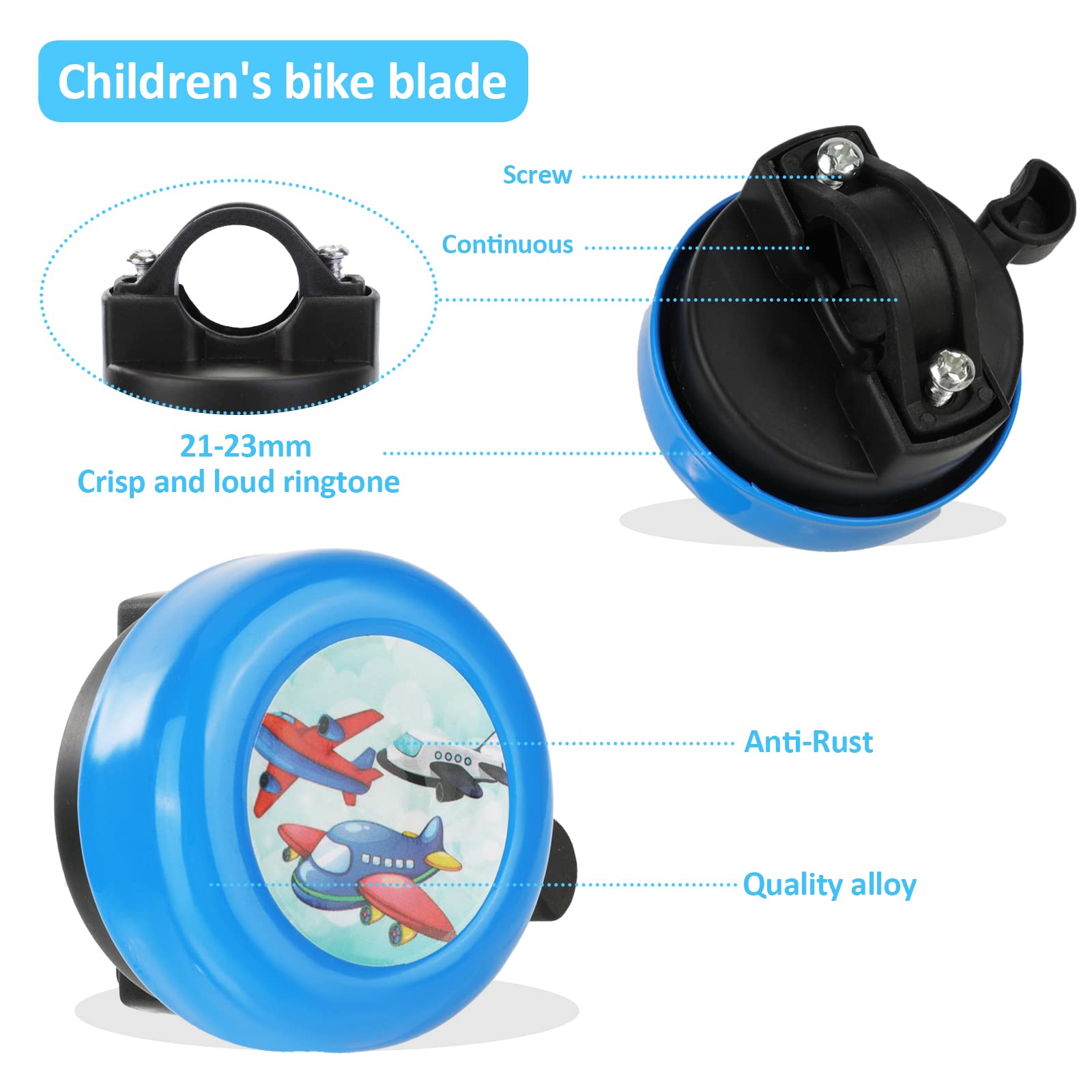 Sonnette Vélo Enfant Pwsap – Licorne, Son Clair Et Fort, Mini Tournevis Inclus, S’adapte à Tous Guidons, Alliage Durable