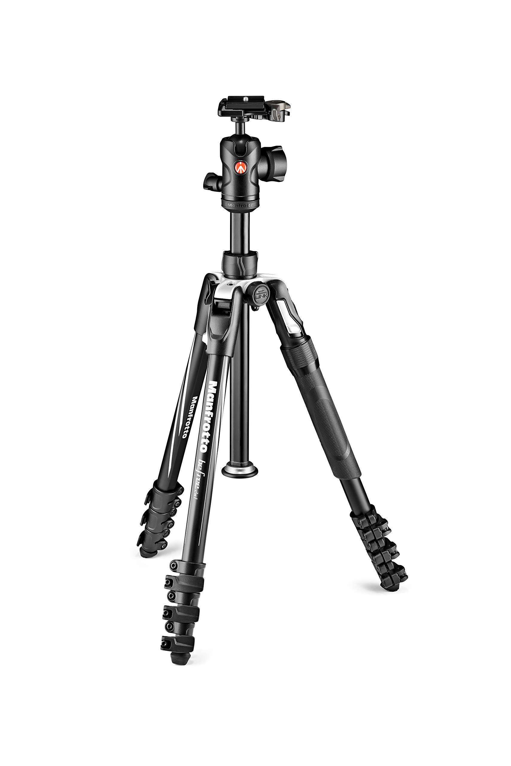 Manfrotto MKBFRLA4B-BHM Befree Advanced 2N1 Treppiede da Viaggio, Monopiede Incluso, Chiusura a Leva, Testa a Sfera, per Canon, Nikon, Sony, DSLR, CSC, Mirrorless, Borsa Inclusa, Alluminio, Nero