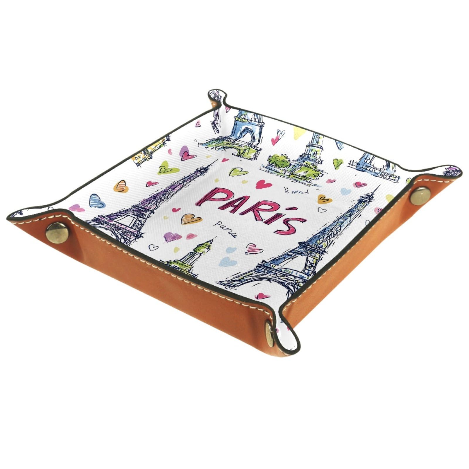 VAPOKF Paris Dice Trays Quadrilateral Dice Folding Tray Microfiber Leather Holder for Table Games RPG DND, 20.5 × 20.5 cm