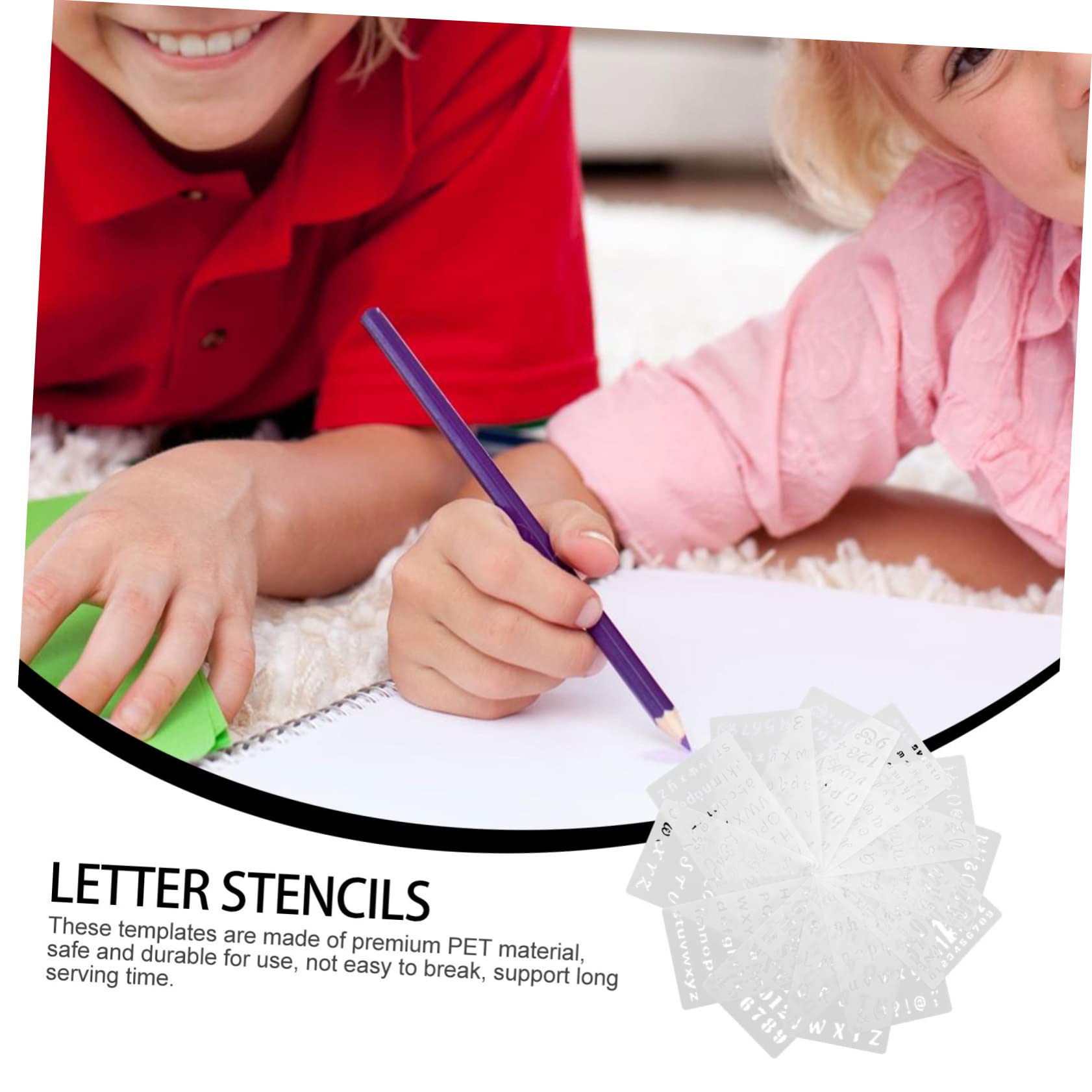 SHINEOFI 36pezzi Stencil Riutilizzabili Per Lettere e Numeri Modelli Di Pittura Hollow-out Per Progetti e Decorazioni Artistiche