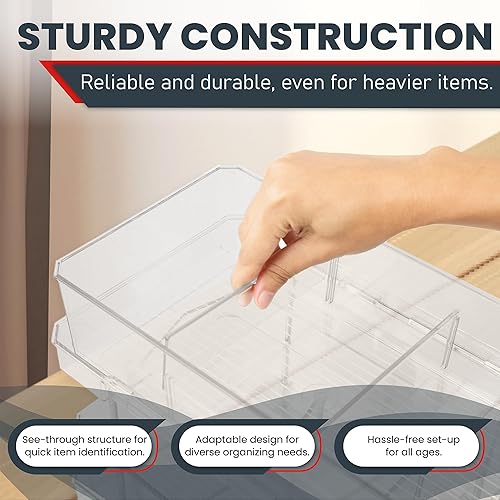 Miniatura 6 de Masirs Organizador de cajones extraíble transparente de 2 niveles, organizador de maquillaje y armario elegante, compacto y resistente, solución de