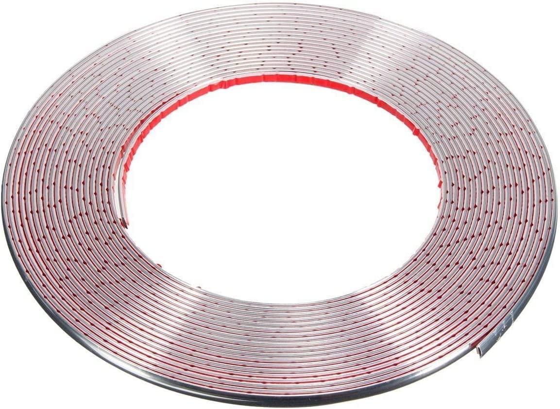 Striscia di modanatura per lo styling dell'automobile, 5 mm x 3 m, autoadesiva, con dettagli cromati, per auto, furgoni, camion, pickup barca