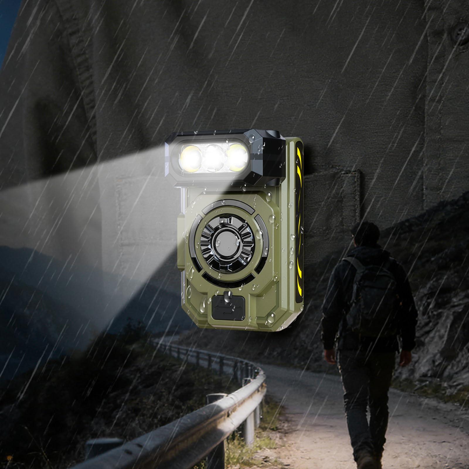 Lámpara de trabajo LED multifunción de inducción de aluminio impermeable recargable con base magnética luz RGB para camping