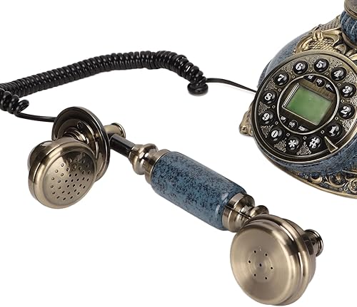 Miniatura 9 de Teléfono vintage con dial de botones, teléfono fijo retro antiguo, identificación de llamadas, teléfono fijo con cable, teléfono fijo para