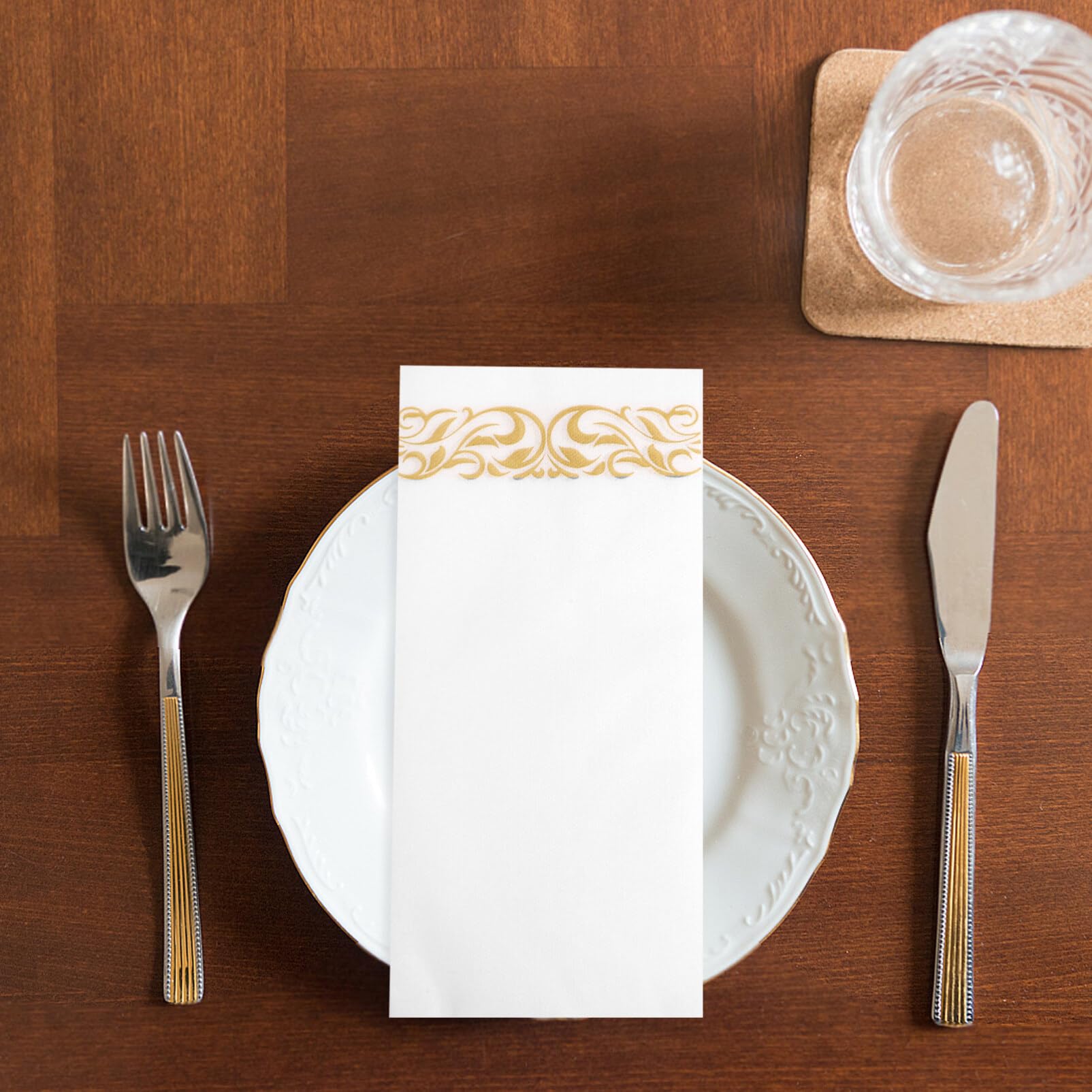 Tovaglioli di Carta Dorati Decorativi 25 Pezzi per Cena
