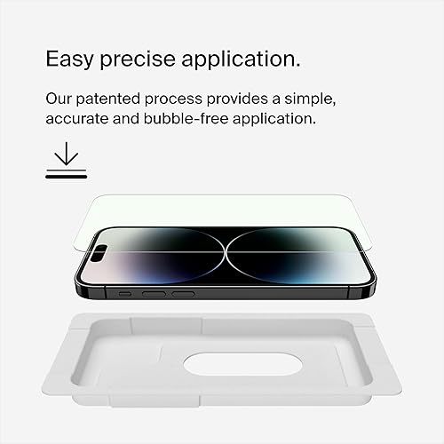Miniatura 7 de Belkin ScreenForce UltraGlass Protector de pantalla con filtro de luz azul para iPhone 14 Pro, resistente a los arañazos, protección contra impactos