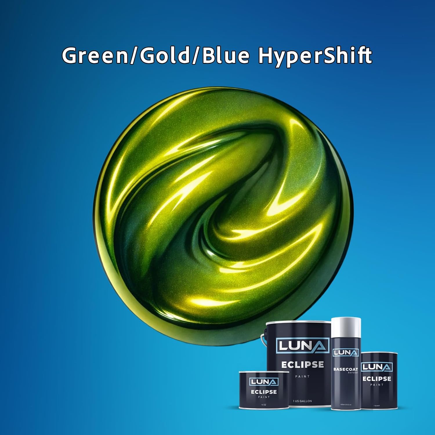 ZTG Midcoat - Green/Gold/Blue - Hypershift - 1 Gallon Professional Auto Paint for DIY Enthusiasts, Hobbyists, and Automotive Shops - Premium Quality for Professional Installers - Luna Eclipse