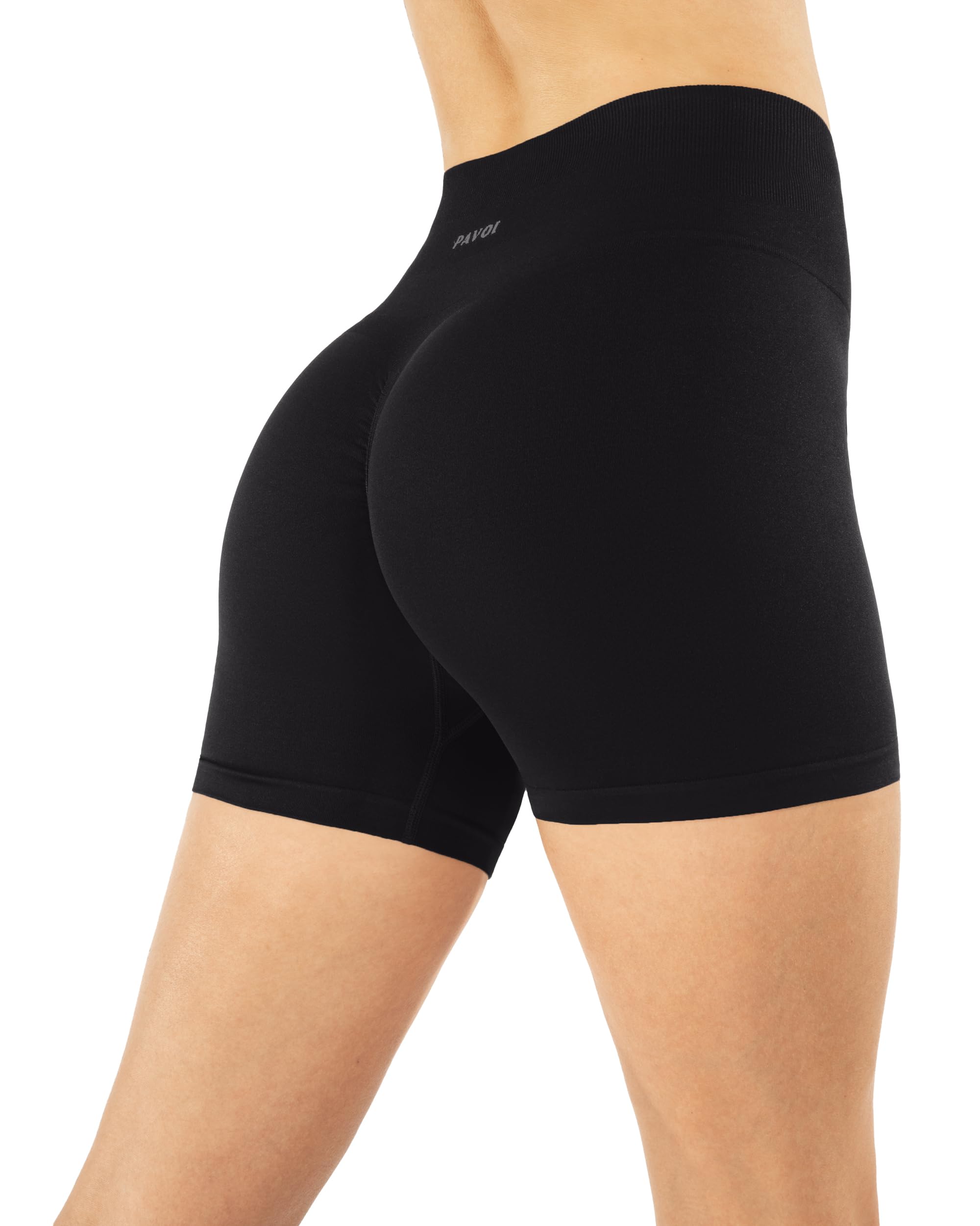 PAVOI SculptForm High Waisted Ribbed Biker Shorts - 6" Inseam Compression Workout Shorts - View #11