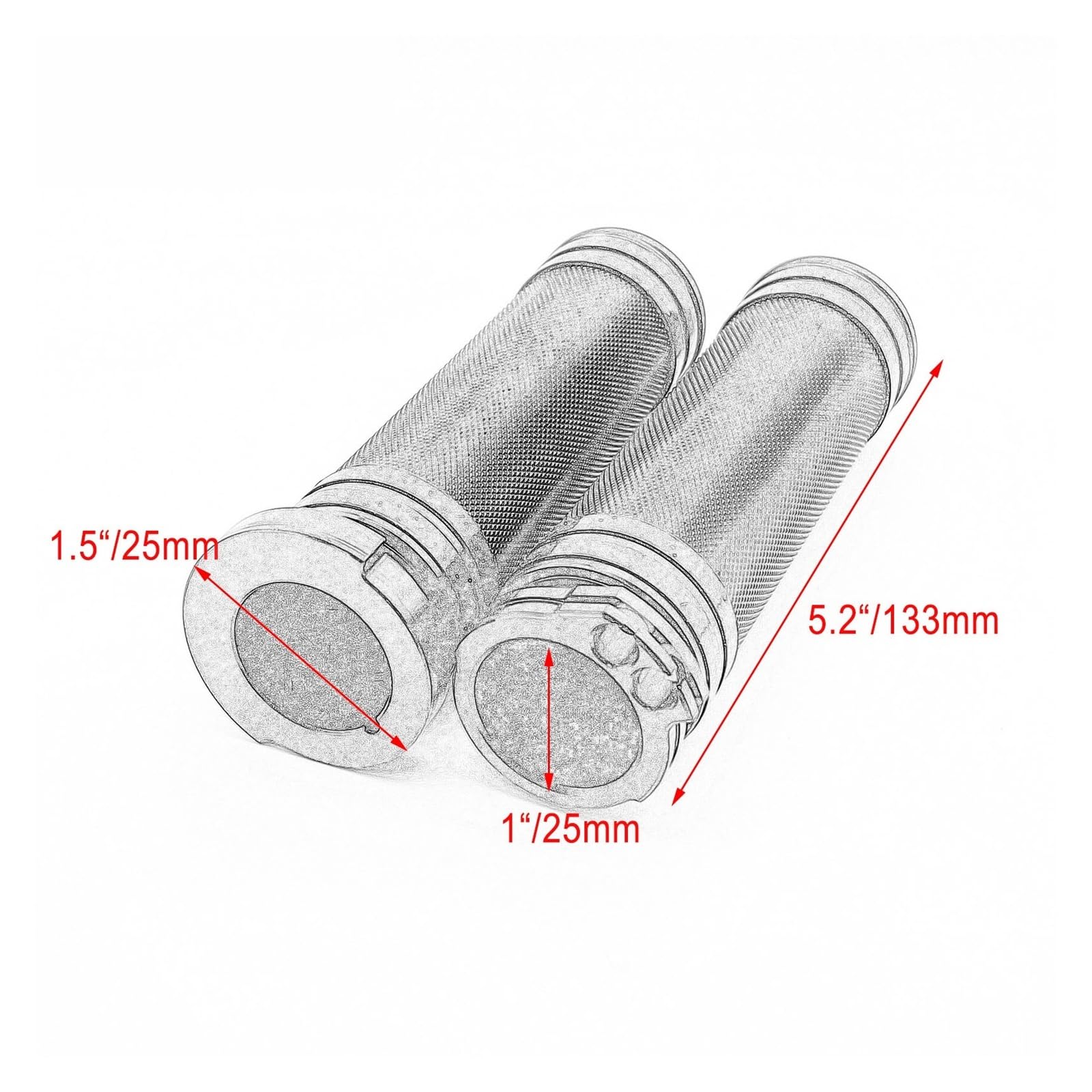 Empuñaduras De Manillar para Motocicleta De 1 Pulgada Y 25mm, Empuñaduras De Aluminio para Har&Ley Sportster XL 883 1200 VRSC Touring Road King Dyna Puños de Manillar