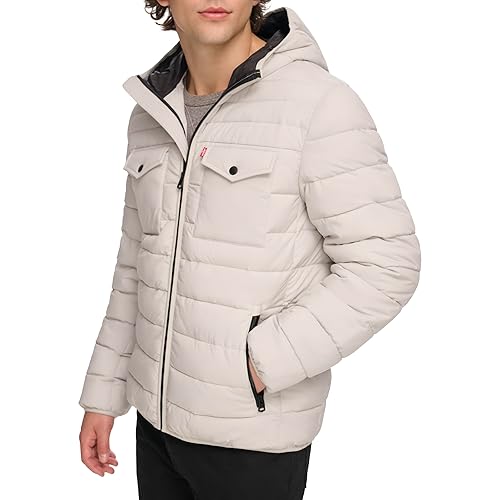 Water Resistant Performance Stretch Hooded Puffer Jacket