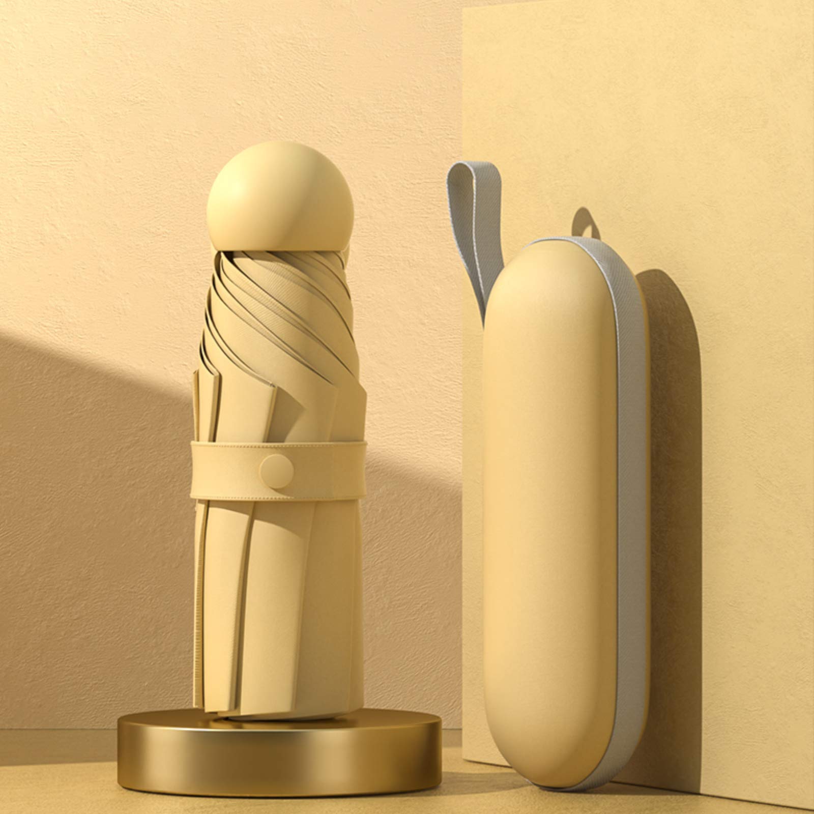 YLJY Clear Umbrella,folding Umbrella,sun Umbrella,mini Umbrella,UV-proof And Rain-proof,with A Capsule Shell,suitable For Daily Trips,travel,and Also As A Tool For Taking Pictures