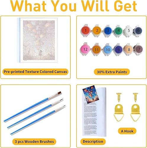 Miniatura 10 de koemhxb Pintura de Halloween por números para adultos (24 x 16 pulgadas), kits grandes de pintura por números para adultos principiantes, pintura de